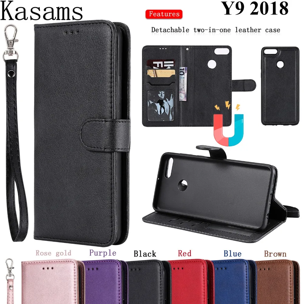 Съемный чехол для Huawei Y9 2018 Y 9 Y92018 5 93 дюйма роскошный кожаный книжка телефона Enjoy 8