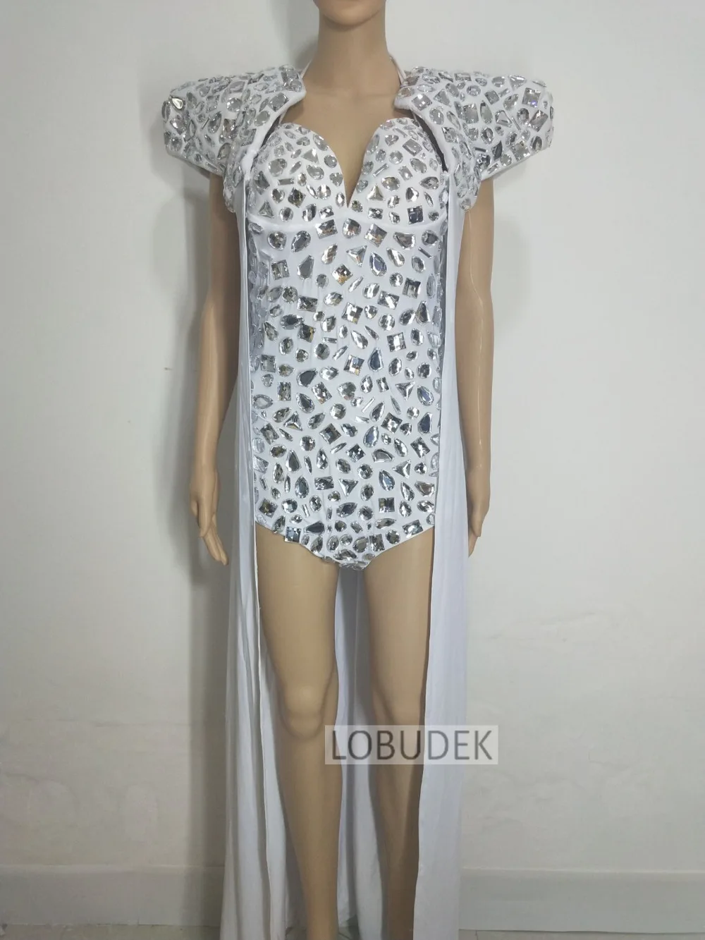 (Плащ + боди) комплект из 2 предметов с блестящими кристаллами и бриллиантами