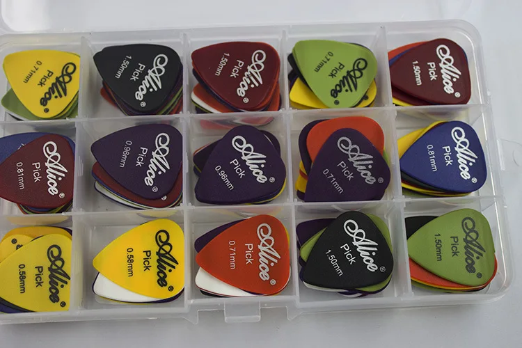30/50 guitar picks 1 box case Alice acoustic electric bass plectrum mediator guitarra musical instrument thickness mix | Спорт и