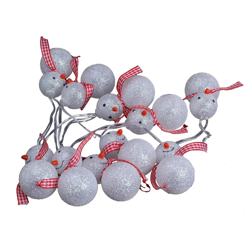 20 светодиодная батарея Снеговик светодиодный гирлянда для рождественской