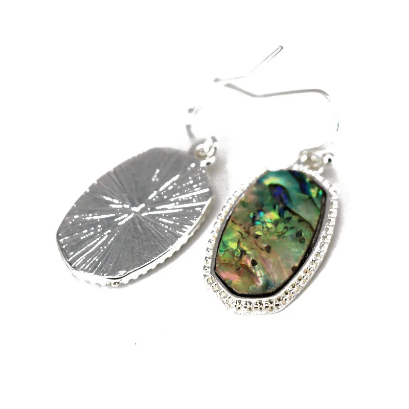 Серьги с шестигранником Abalone Модные Разноцветные серьги серебристого и золотого