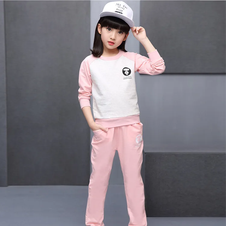 2 шт. детский спортивный костюм с цветочным принтом и штаны | Детская одежда обувь