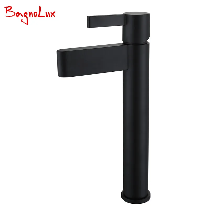 

Bagnolux New Luxury Exclusive Design Lavatory Single Lever Basin Mixer Wash 1 Hole Bath Matt Black Bathroom Sink Vessel Faucet