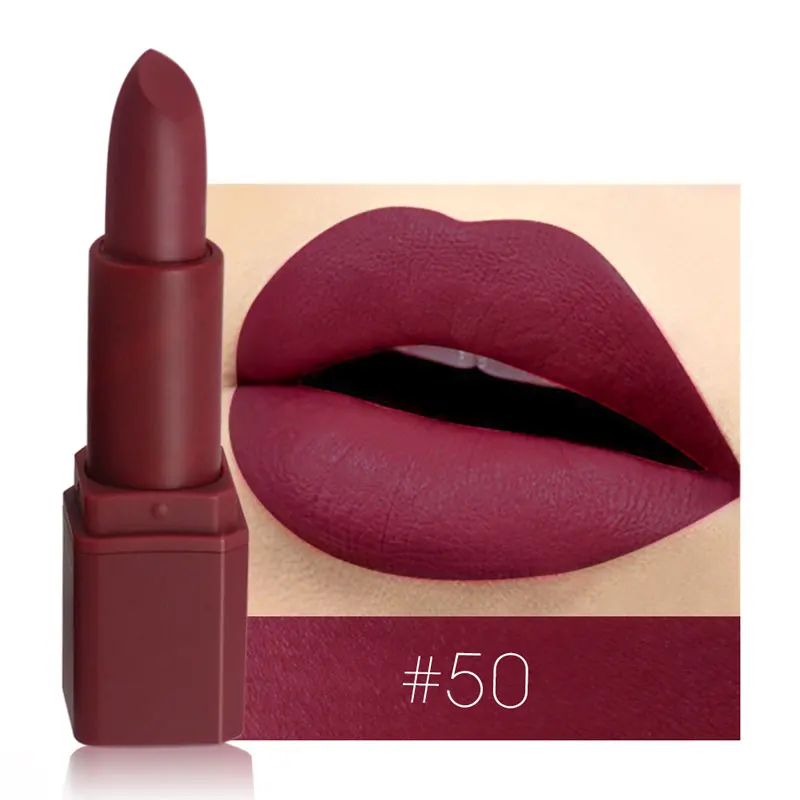 50 32# Miss Rose, Новые матовые помады, женские сексуальные красные губы, цветная косметика, Batom, водостойкая, стойкая, Обнаженная помада, макияж - Цвет: 50