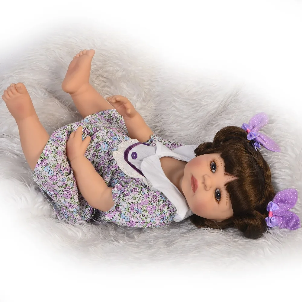 Модная Кукла живой Bebe Reborn toys 55 см Силиконовая виниловая девочка с 1 шт. мини