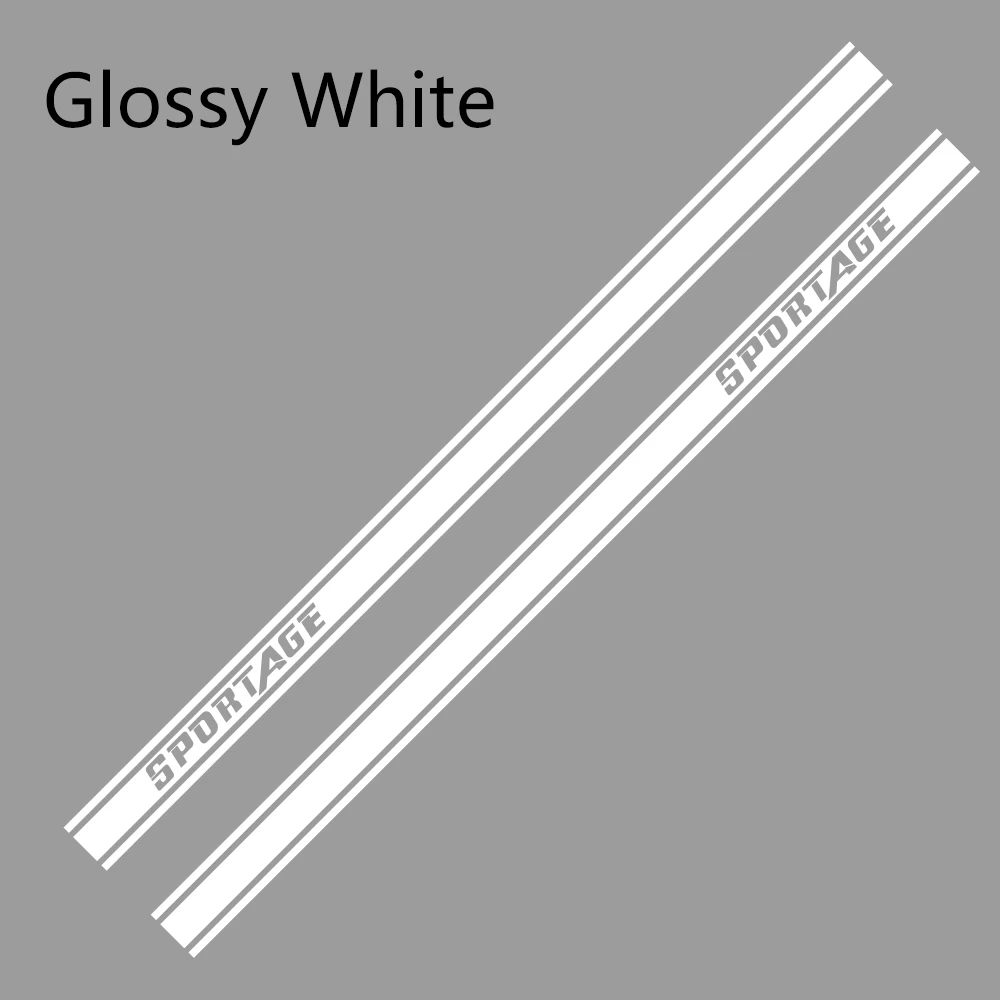 Glossy White Автомобильные наклейки длинные Боковые Полосатые наклейки DIY Авто Виниловая пленка Стайлинг наклейки гоночный Стайлинг для KIA SPORTAGE Тюнинг автомобиля аксессуары - Название цвета: Glossy White