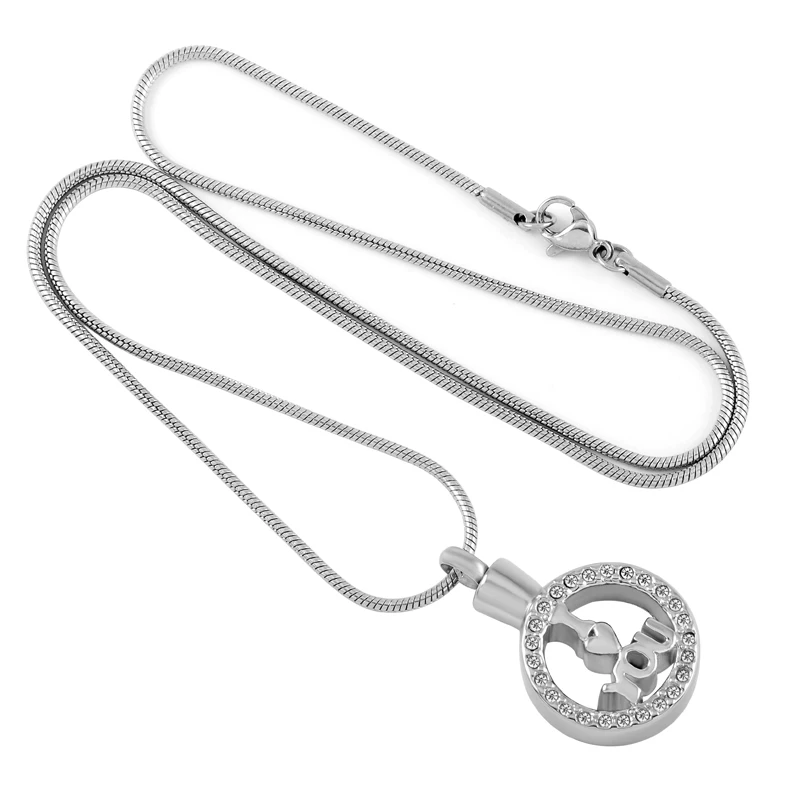 

IJD9449 Stainless Steel Cremation Keepsake Pendant for Ashes Urn Memorial Souvenir Necklace for Jewelry