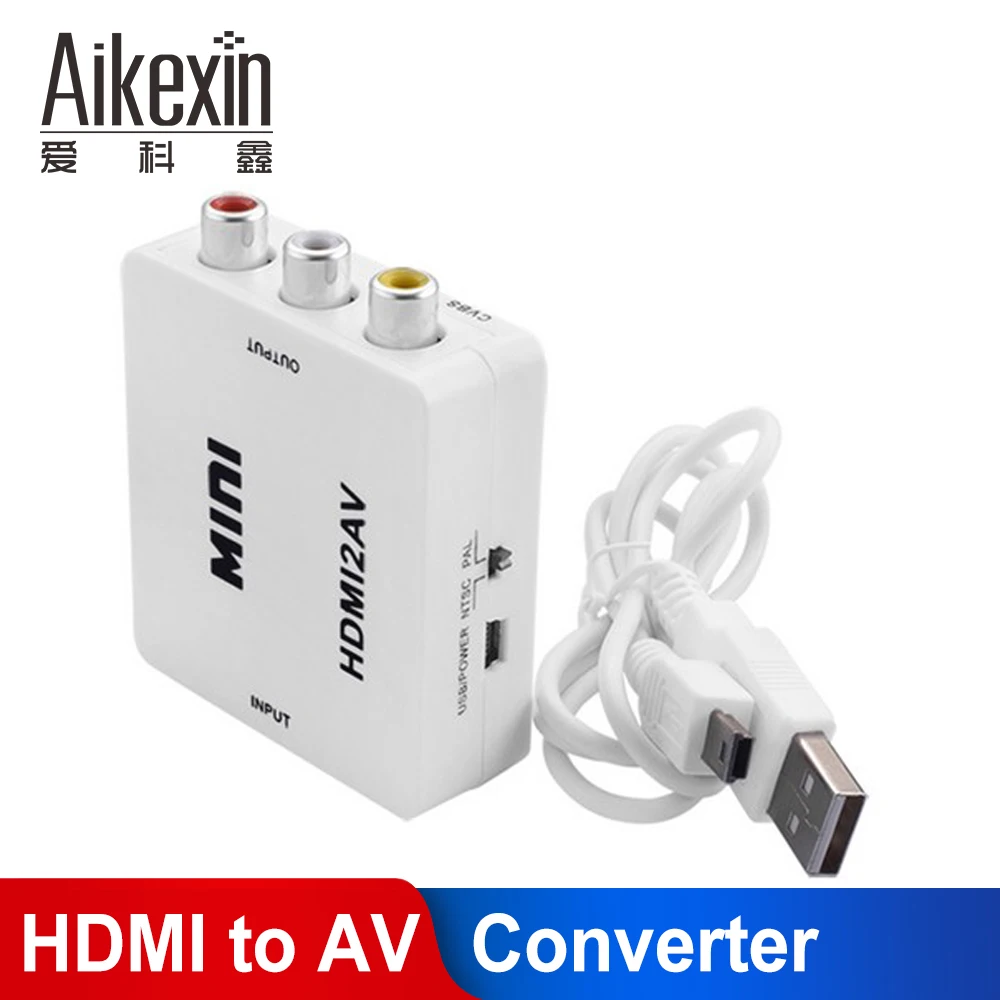 Конвертер Aikexin HDMI в AV 1080P RCA CVBs композитный мини конвертер HDMI2AV адаптер с