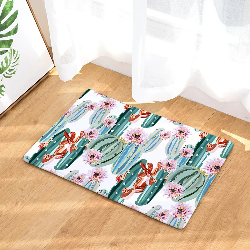 40*60 см тропический кактус шаблон Коврик противоскользящий замшевый ковер