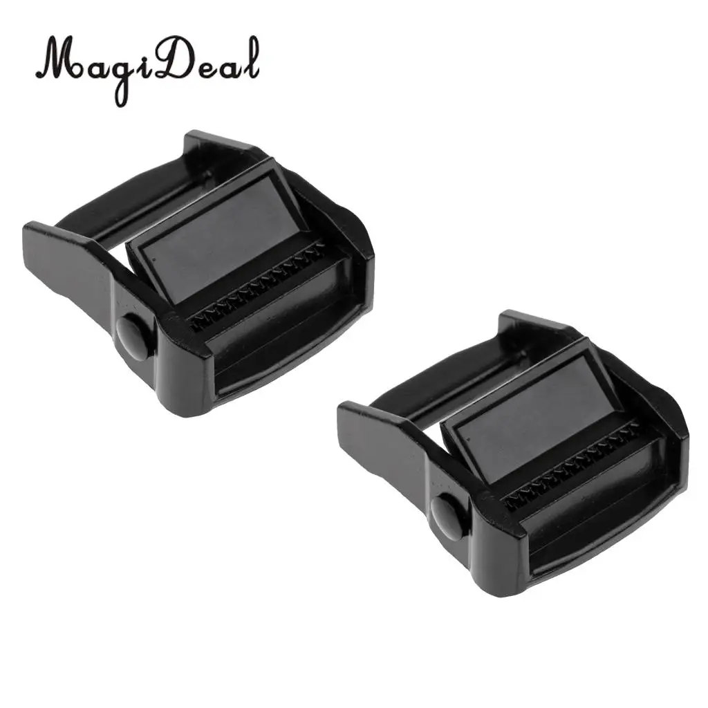 MagiDeal, 2 шт., каяк, камера, стягивающийся ремень, багаж, груз, ресницы, рюкзак, ремень, алюминиевая металлическая пряжка, 38 мм, 1,5 дюймов, тумблер, черный