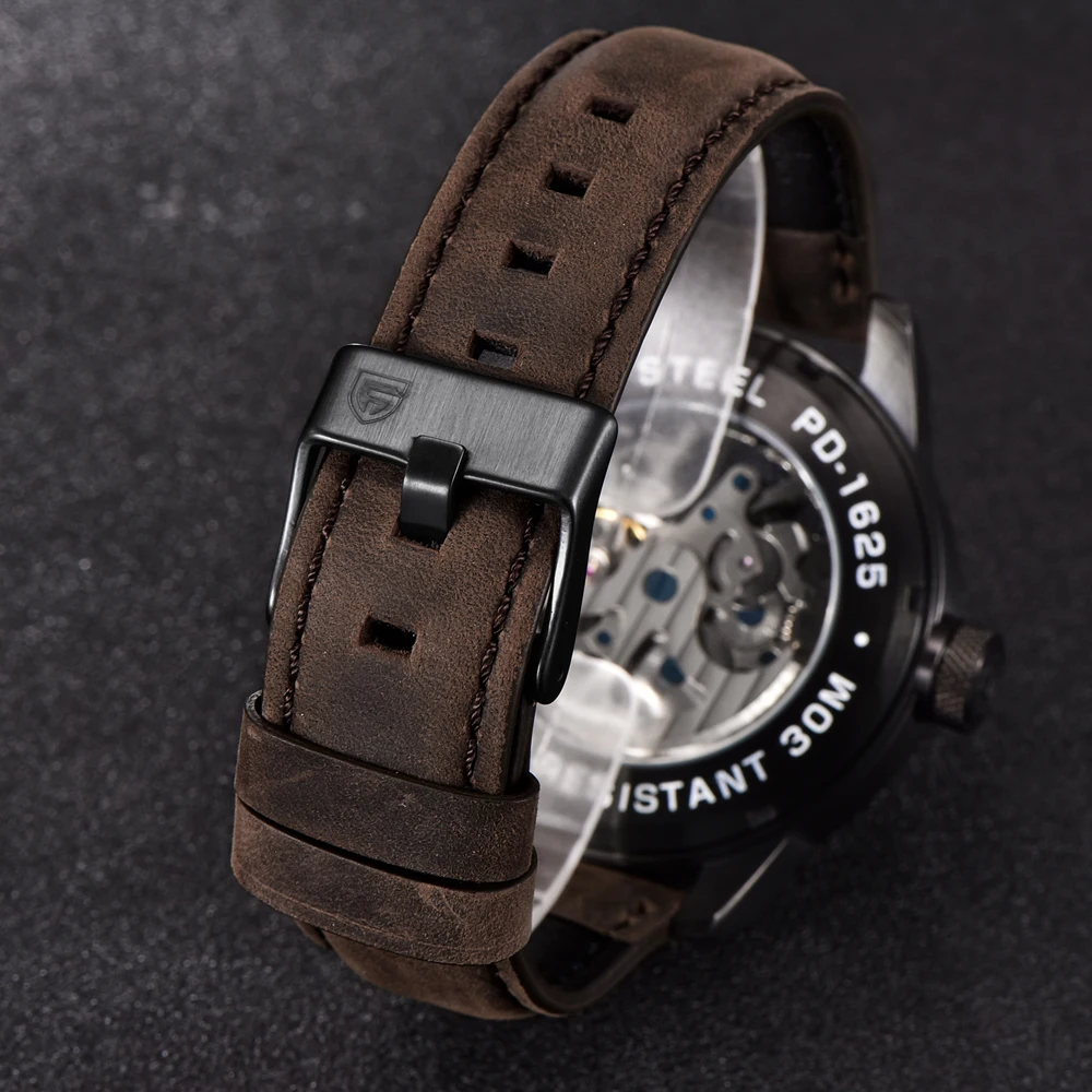PAGANI Дизайн бренд класса люкс полые автоматические Mechanica lWatch для мужчин Классический Скелет Водонепроницаемый 30 м натуральная кожа часы saat