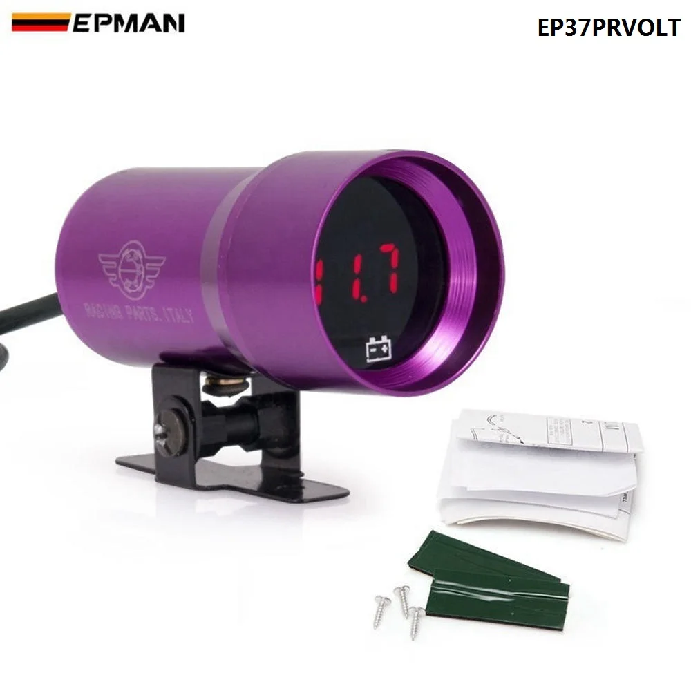 EPMAN Sport 37 мм-компактный микро цифровой дымчатый объектив вольт индикатор заряда аккумулятора черный, фиолетовый для Jeep Wrangler 87-06 EP37BKVOLT - Цвет: Фиолетовый
