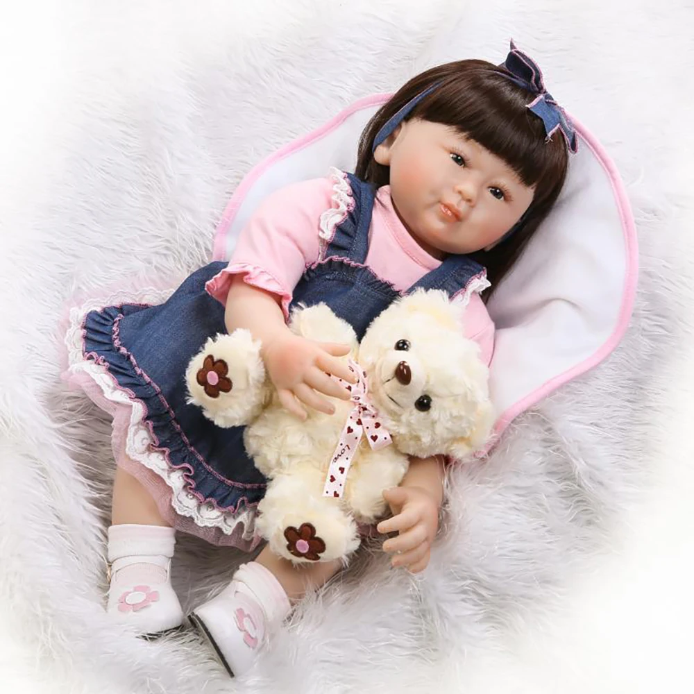 56 см Новое лицо силикона Reborn Baby Doll игрушки Реалистичные одежда для малышей куклы