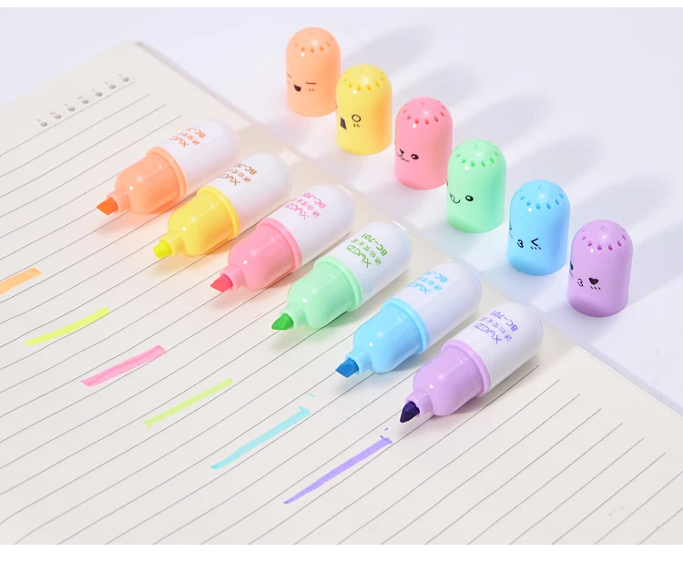 6 шт./партия, Kawaii художественные маркеры, милые капсулы, витаминные таблетки, маркер, ручка, цветной рисунок, живопись, маркер, ручка, канцелярские принадлежности, подарок