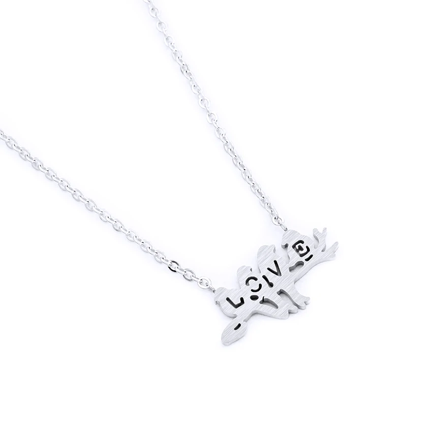 Ожерелье Птица на ветке из нержавеющей стали|bird on branch|fashion chokerf letter |