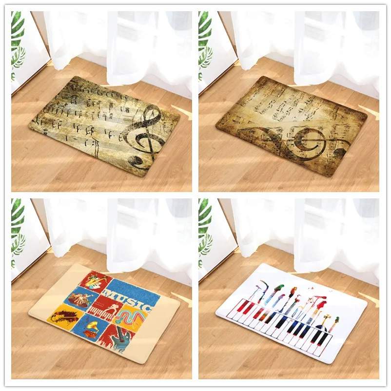 Новое поступление пыленепроницаемые ковры с принтом Note Key коврики для ванной