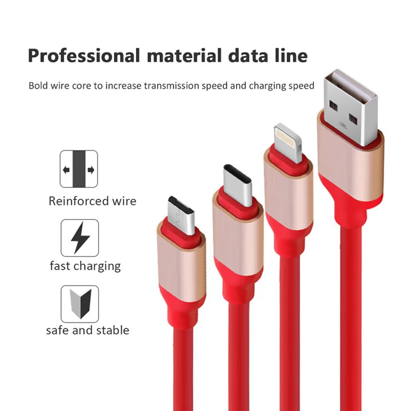 NOHON Micro Тип usb C 8 pin 3 2 в 1 Зарядное устройство Шнур для iPhone 7 6 S плюс X iOS Android samsung Xiaomi