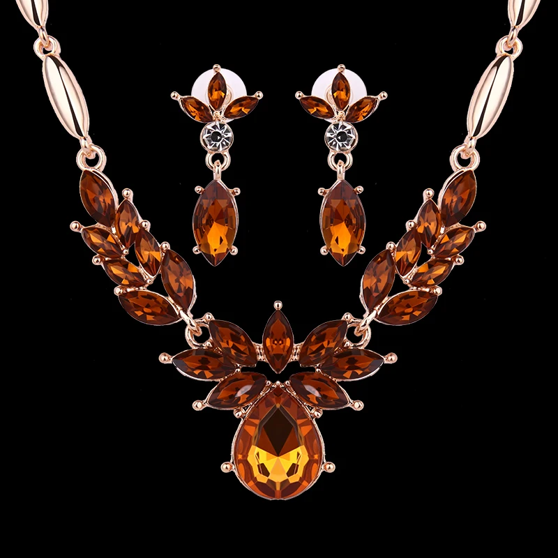 Европейский и американский стиль искусственные кристаллы комплекты украшений