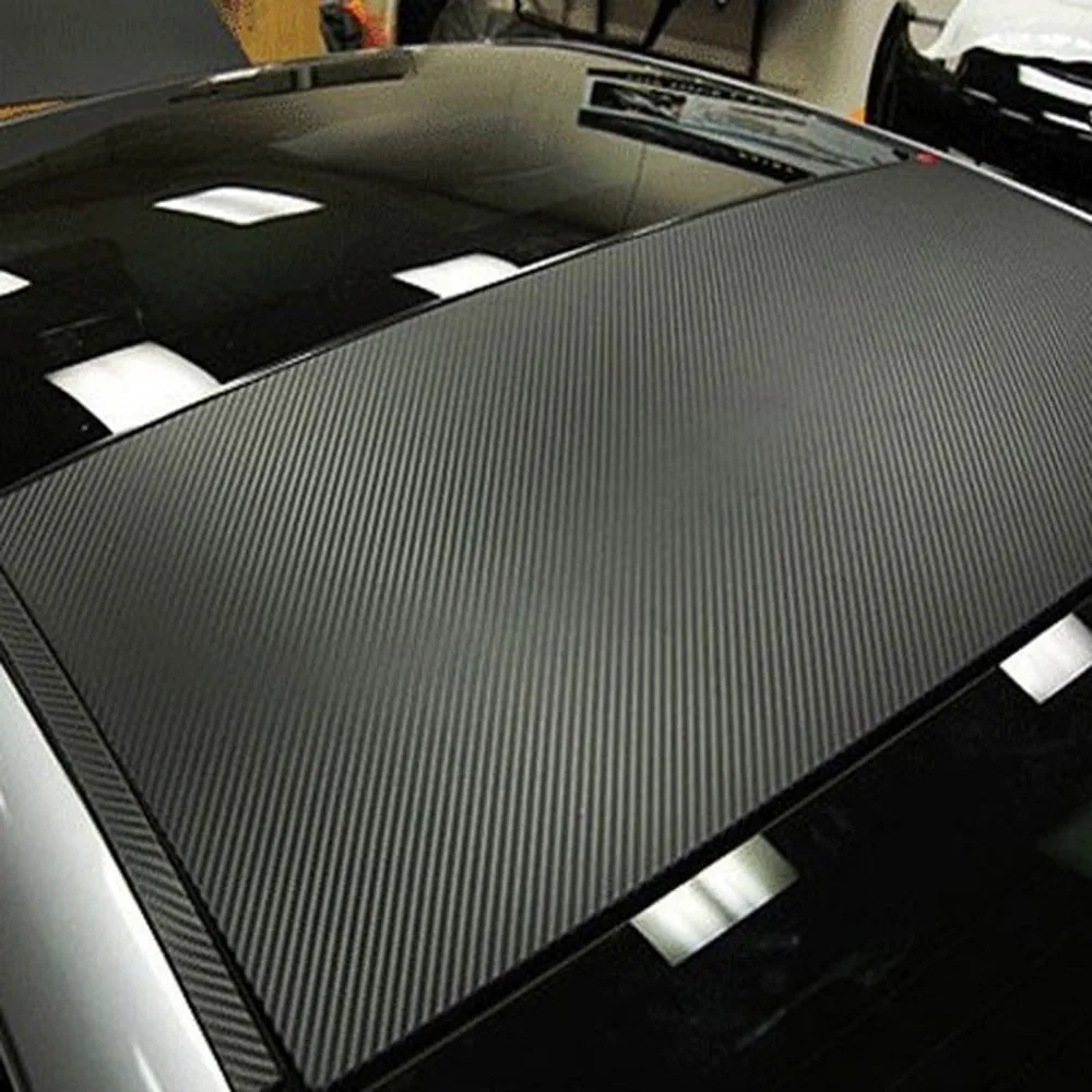 3D Виниловая наклейка для автомобиля черная модная углеродная 127x30 см волоконная