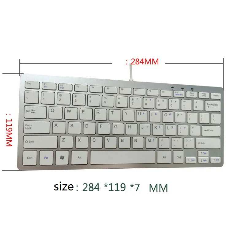 Ультратонкая Проводная клавиатура USB 2 0 с 78 клавишами поддержка Windows 7 2000 XP Vista Mac