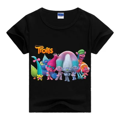 Новые поступления дети футболка троллей одежду с коротким рукавом футболки