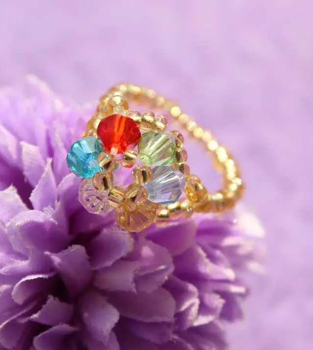 OMH оптовая продажа Буле красная красивая бижутерия ручной работы кристалл кольцо