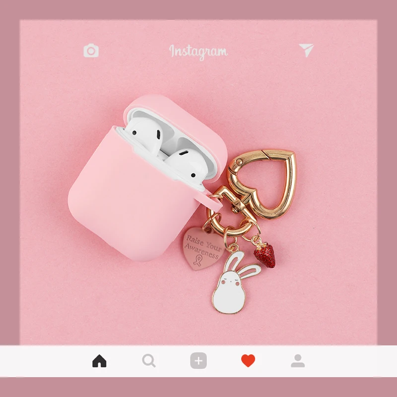 Милый розовый Силиконовый чехол для Apple Airpods аксессуары Bluetooth наушники мультяшный