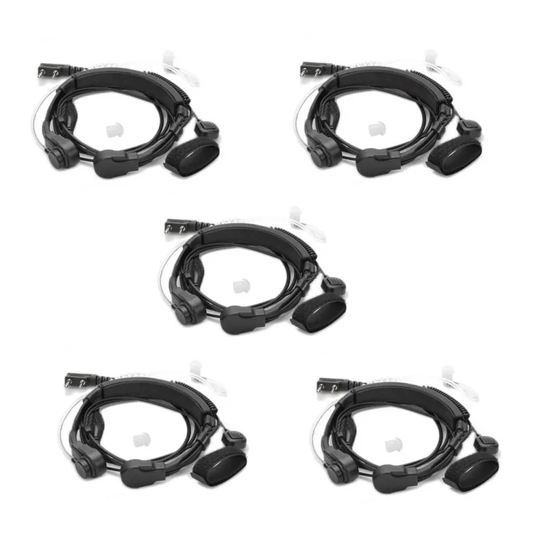 5 штук в наборе 2 Pin Heavy Duty гибкий шейный контролируемых палец PTT Mic Воздушная трубка