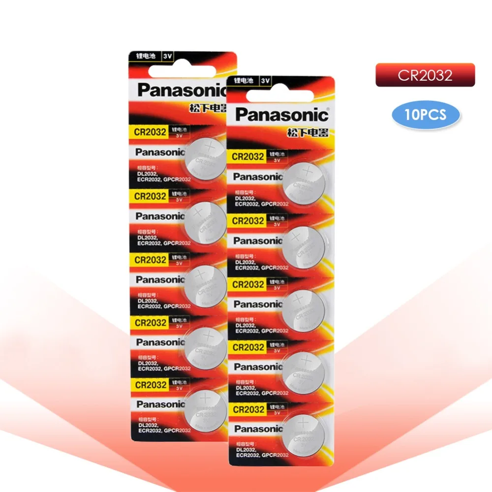 PANASONIC 10 шт. cr2032 DL2032 ECR2032 5004LC KCR2032 BR2032 3 в Литиевые Батарейки для часов, игрушечных автомобилей