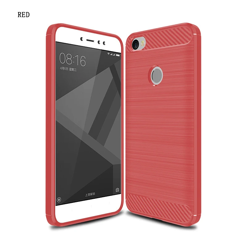 QAZ Maggie Xiaomi Redmi Y1 Case Silicone Soft TPU Brushed Carbon Fiber Texture Cover For |
