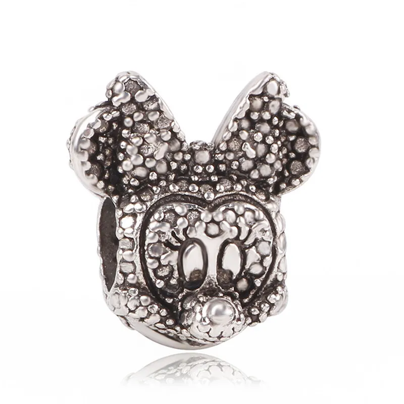 Dodocharms бисер серебряного цвета подвеска талисманы Fit Pandora браслет сердце перья ангелов крыло Минни Микки DIY ювелирные изделия