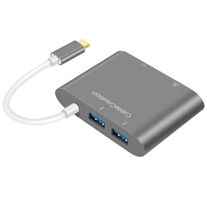 USB C к VGA Type (Thunderbolt 3 совместимый) Ethernet 2 порта 0 многопортовый адаптер типа для Mac