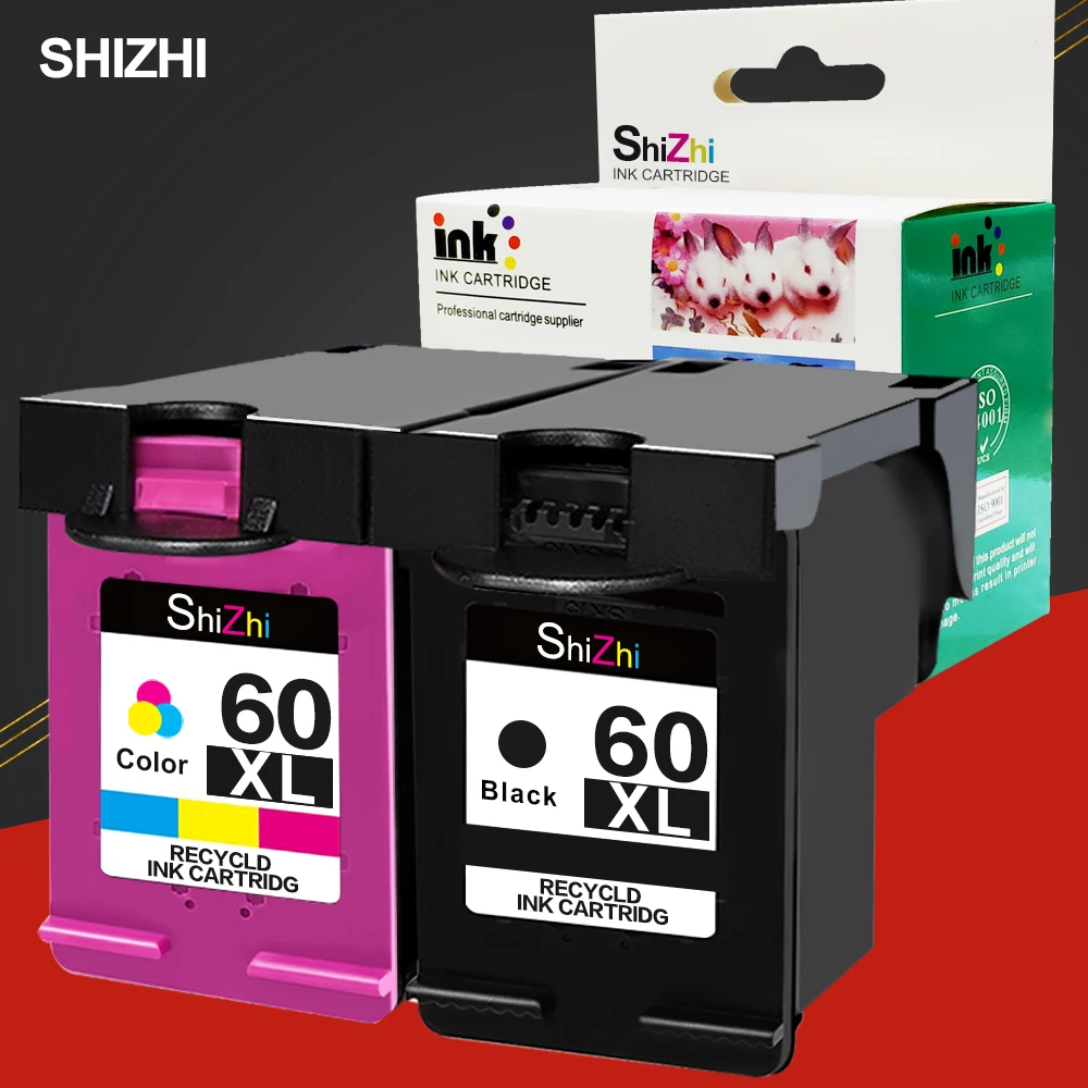 SHIZHI Восстановленный чернильный картридж HP 60 XL High Yie para Deskjet serie D2530 D2545 F2430 F4224 F4440 F4480