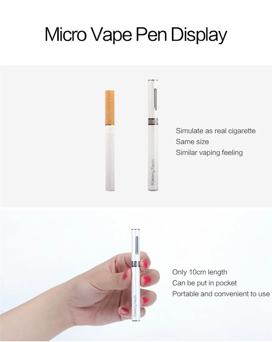 Электронная сигарета набор Vape ручка Kamry микро кальян E перезарядка испаритель - Фото №1