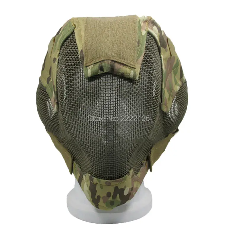 Военная Тактическая Маска полностью лицевая Металлическая стальная сетка