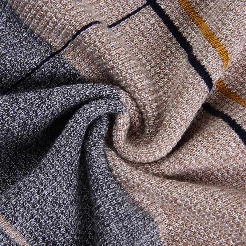 Мужской свитер в полоску с o-образным вырезом облегающий вязаный и пуловер