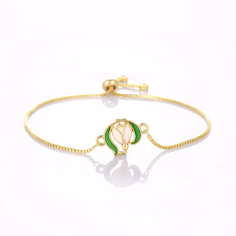Glamour green flower garden plant lady summer fashion adjustable bracelet exquisite girl gift jewelry wholesale | Украшения и