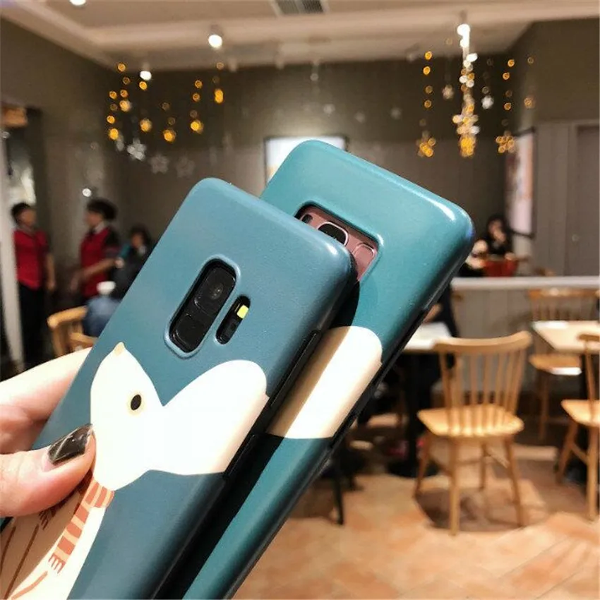 Полная задняя крышка для Samsung Galaxy S7 Edge S8 S9 Plus Note8 9 Капа Coque милый кролик в шарфе