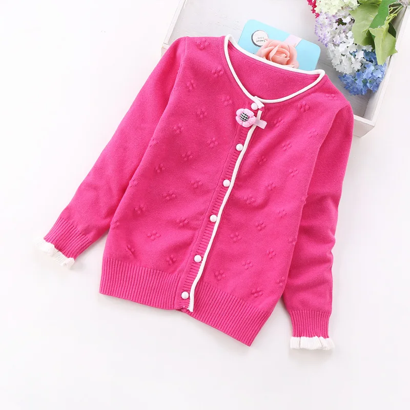 hot pink Новые модные кардиганы для девочек 2-6 лет, теплые кардиганы для девочек 1622T - Цвет: hot pink
