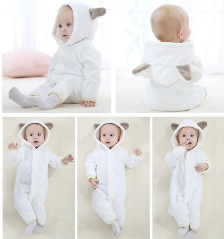 Мягкая теплая зимняя одежда унисекс для новорожденных от 0 до 18 месяцев костюм с
