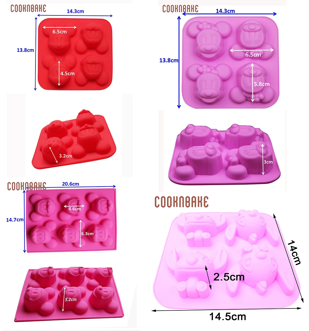 COOKNBAKE силиконовые формы для мыла Микки Маус Силиконовые формы для выпечки тортов Микки форма для желе, пудинга diy украшения торта