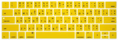 Тайский язык клавиатуры кожи для Iphone, для Ipad, для Ipad Mini Pro 1" A1706 15" A1707 с сенсорным ID, США, ультра тонкий силикон чехол для клавиатуры Стикеры - Цвет: Purple