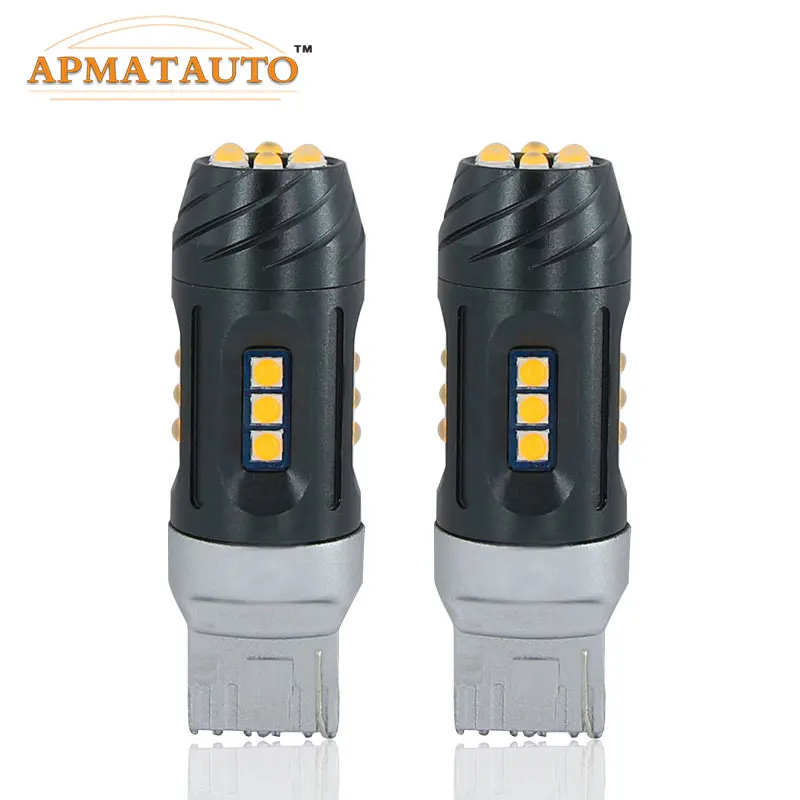 2x Canbus No Hyper Flash T20 7440 WY21W светильник с поворотным сигналом желтый/янтарный