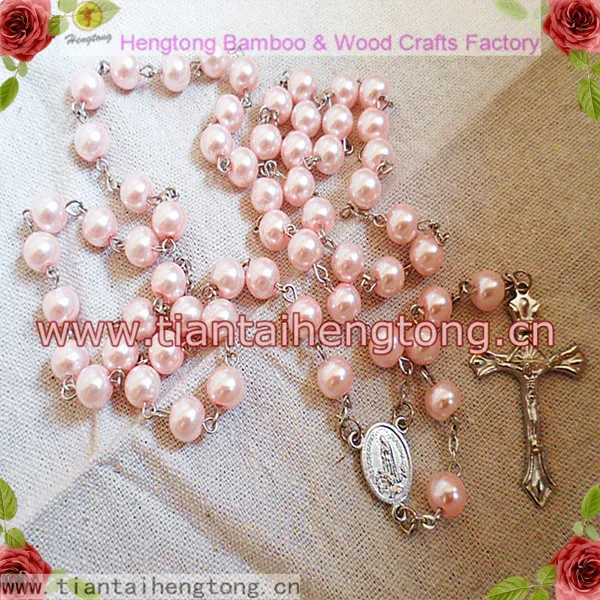 Бесплатная доставка зернистость 8 мм Розария жемчужные четки розовые из бисера