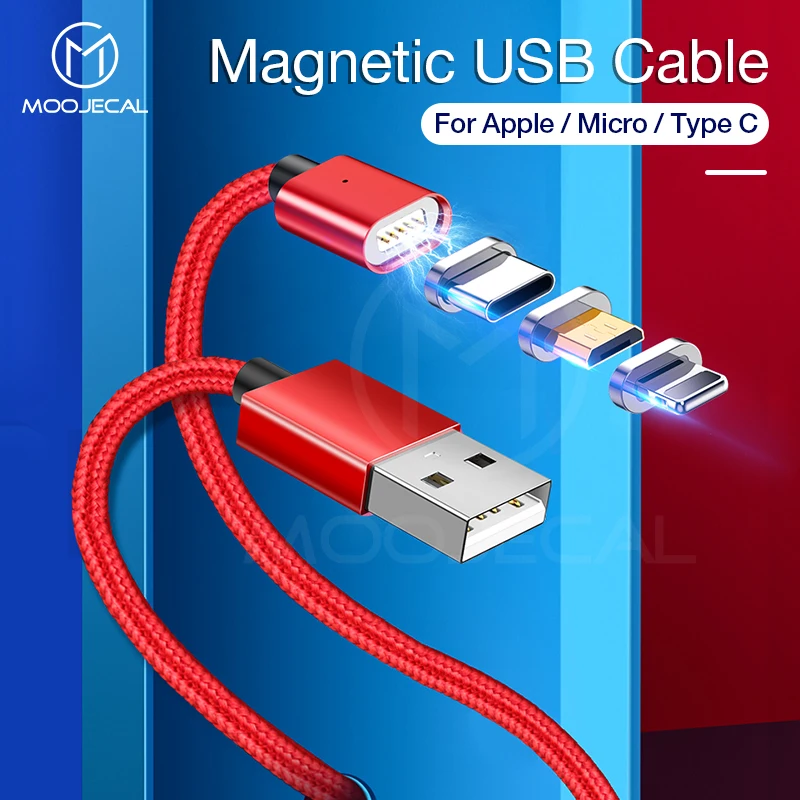 MOOJECAL 2.4A USB кабель для iPhone кабель XS Max XR 8 7 6 S Plus iPad для Lightning Быстрая зарядка Магнитный кабель телефонный шнур для передачи данных
