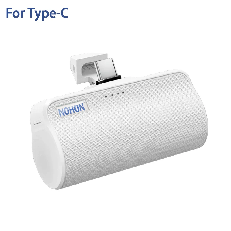 White For Type-C NOHON 3000 мАч Мини банк питания для Apple Micro type C Интерфейс для iPhone samsung Xiaomi Портативный внешний аккумулятор зарядное устройство для телефона - Цвет: White For Type-C