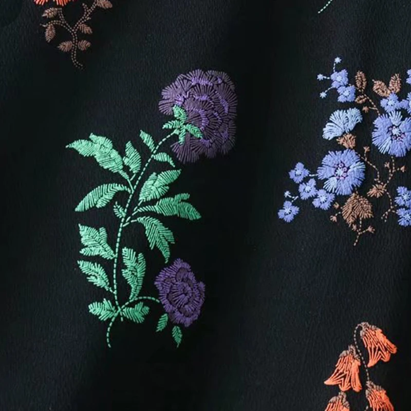 JuneLove 2019 осеннее платье с принтом женское черное Цельнокройное мини-платье