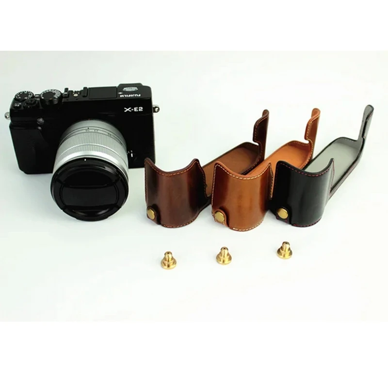 Модное Камера сумка Нижняя случае для Fujifilm Fuji Finepix X E1 XE1 E2 XE2 кожа половина тела