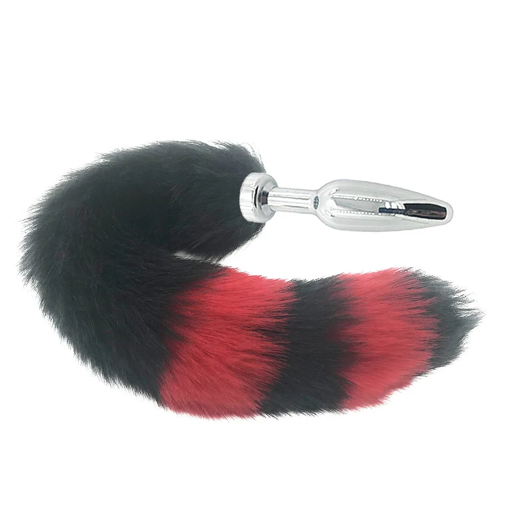 Black Wolf Fake hair Lovely Fox Tail Butt Metal Plug Long Anal Sex Toy Animal RolePlay Cosplay Products Shop | Красота и здоровье