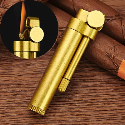 HONEST PROMISE ностальгическая латунная металлическая масляная/газовая зажигалка Ретро бензиновая Зажигалка подарочная коробка - Цвет: oil lighter